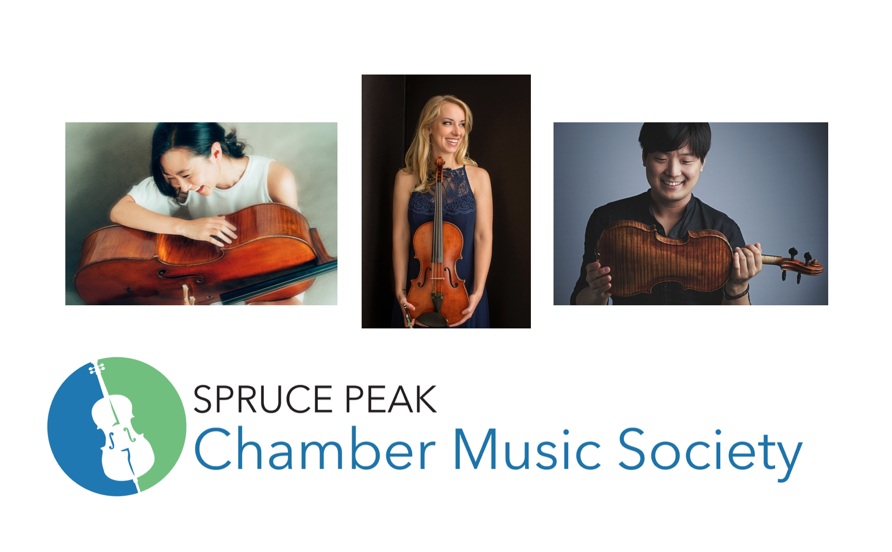 Portraits of musicians - Jia Kim (cello), Molly Carr (viola), Siwoo Kim (violin)
