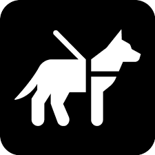 Service Animal Symbol (white on black)