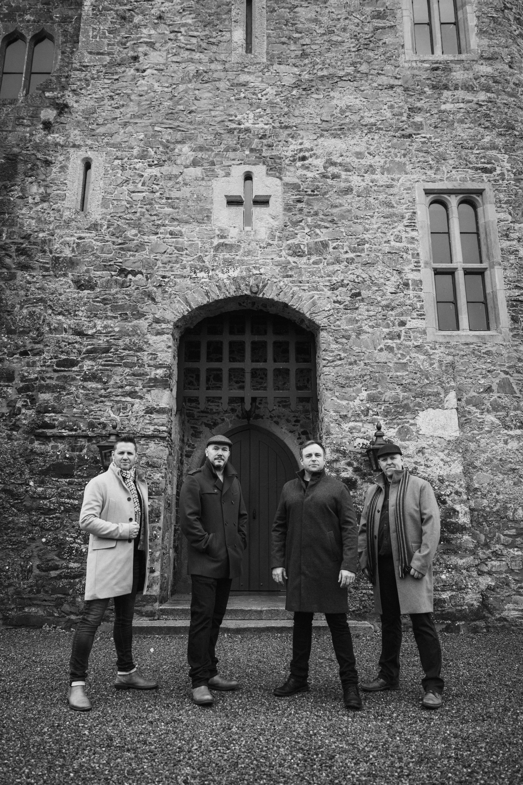 Photo By Ray Keogh The High Kings- Black and white image of the band